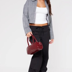Black Thin Waistband Drawstring Detail Track Pants